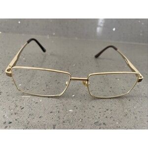 SUNFIRE EYEWEAR 54-16-145 S-8018 EYEGLASSES FRAMES ONLY gold rectangle full rim